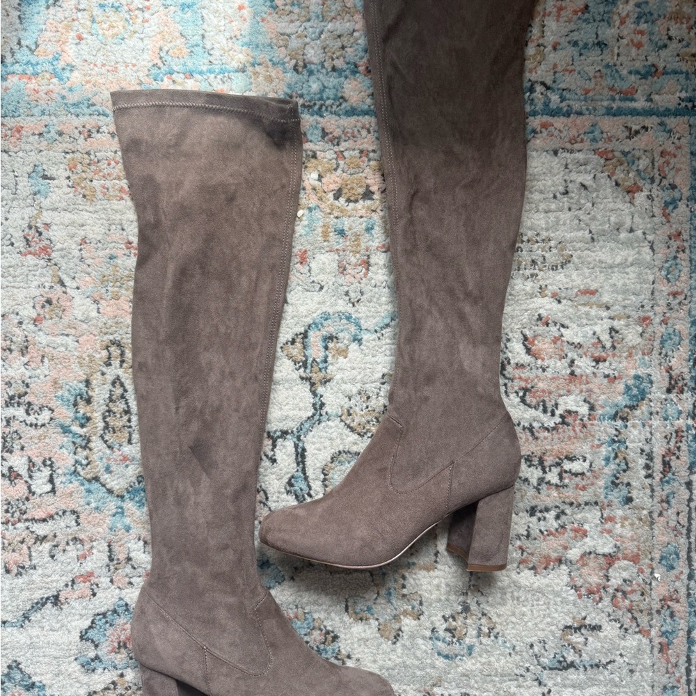 Elegant Taupe Over-the-Knee Boots